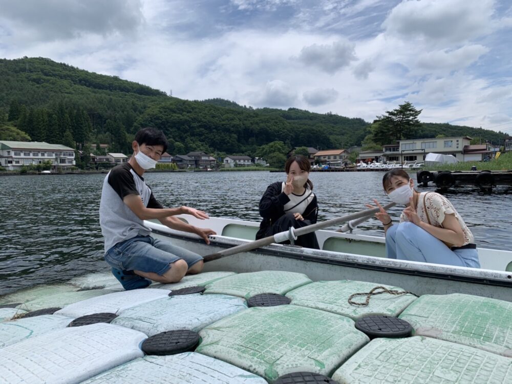 木崎湖の手漕ぎボートをお楽しみいただきました！スイレン見ごろです！