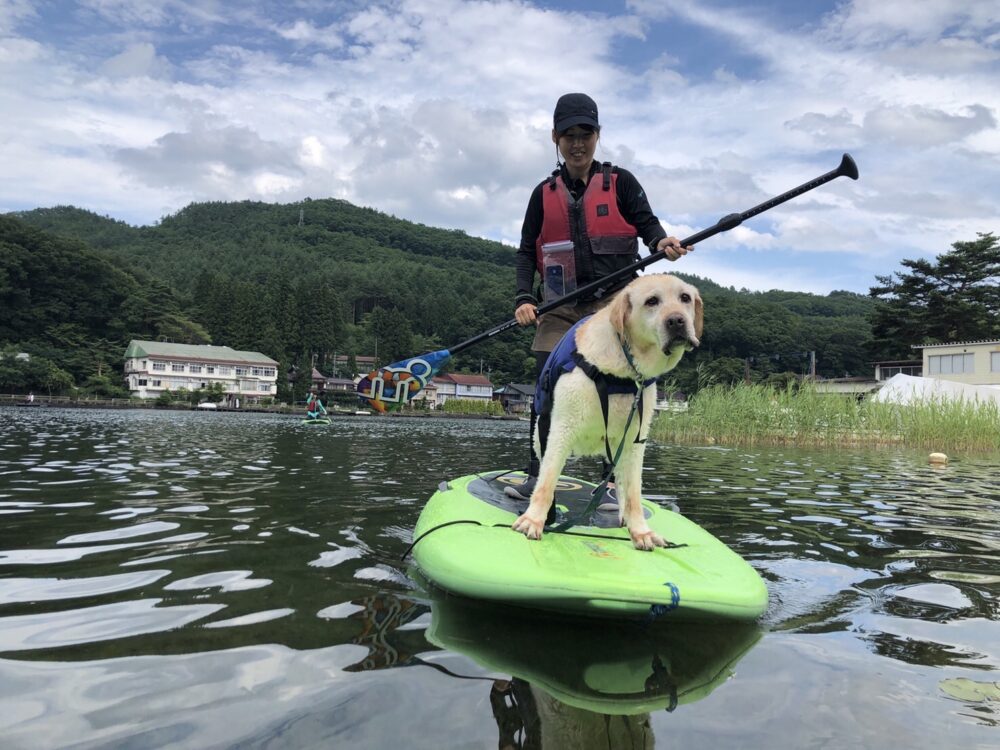 木崎湖のSUPサップを愛犬とお楽しみいただきました！