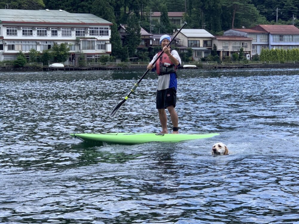 本日も木崎湖の愛犬と楽しむプラン(￼￼サップ・カヤック)をご利用いただきました！