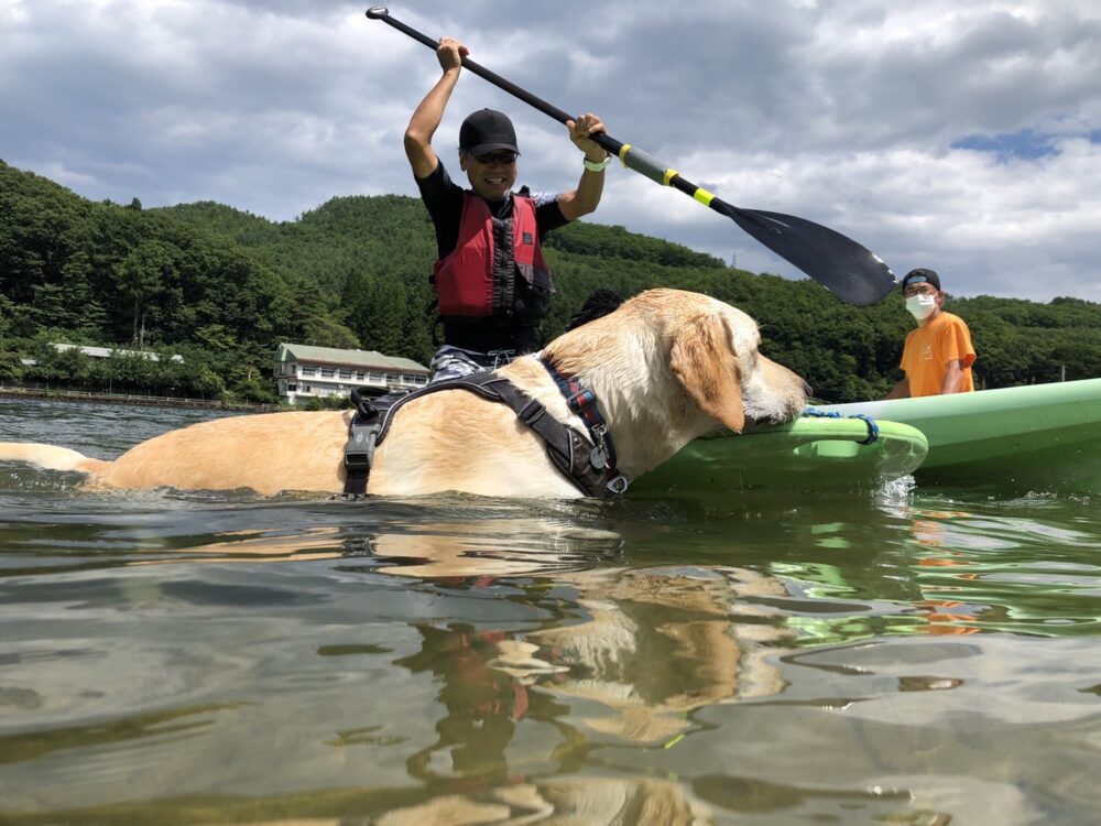 本日も木崎湖の愛犬と楽しむプラン(￼￼サップ・カヤック)をご利用いただきました！
