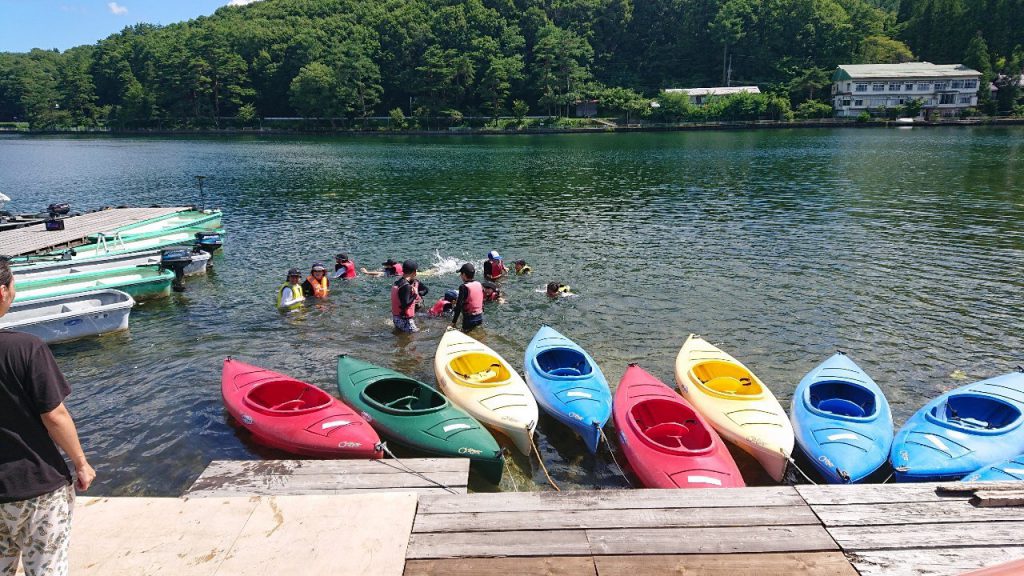 団体様で木崎湖のカヤックご利用いただきました！