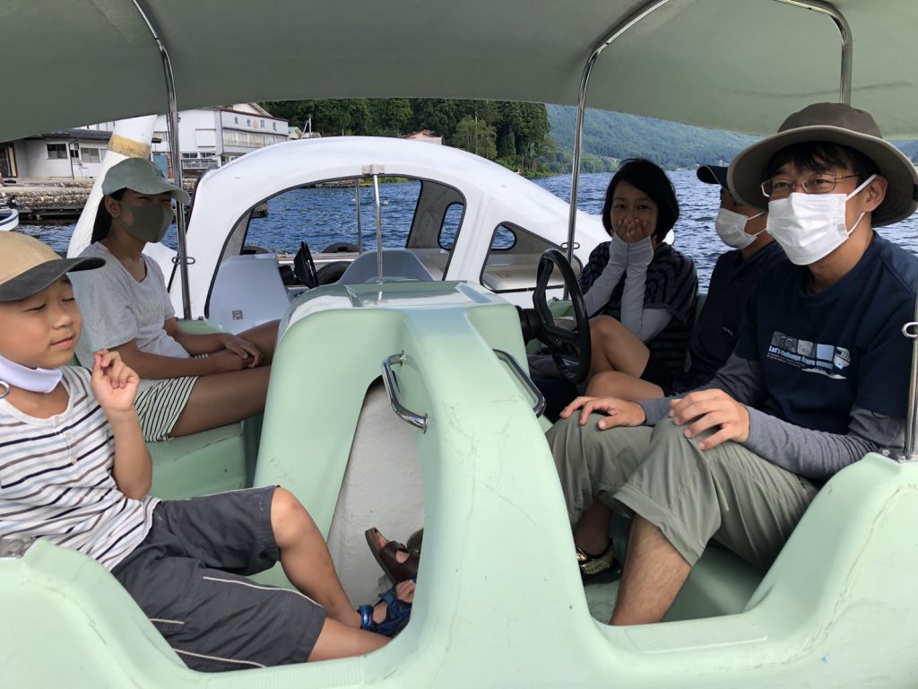 木崎湖モダンボートのペダルボートご利用いただきました！