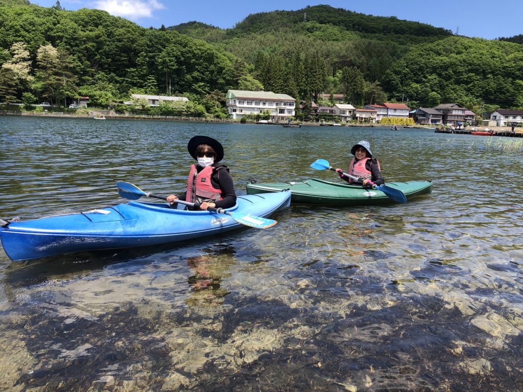 木崎湖カヤックをお楽しみのお客様！