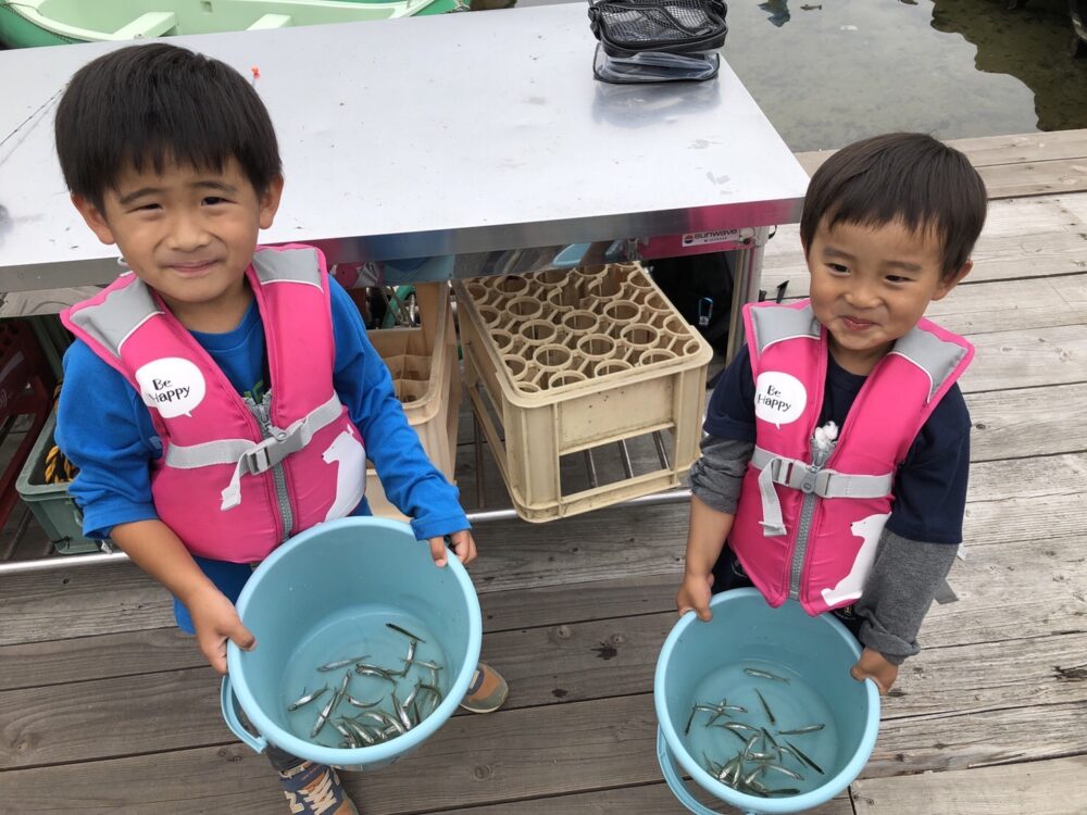 木崎湖モダンボートにて初めてのワカサギ釣り&天ぷらブースご利用くださいました！