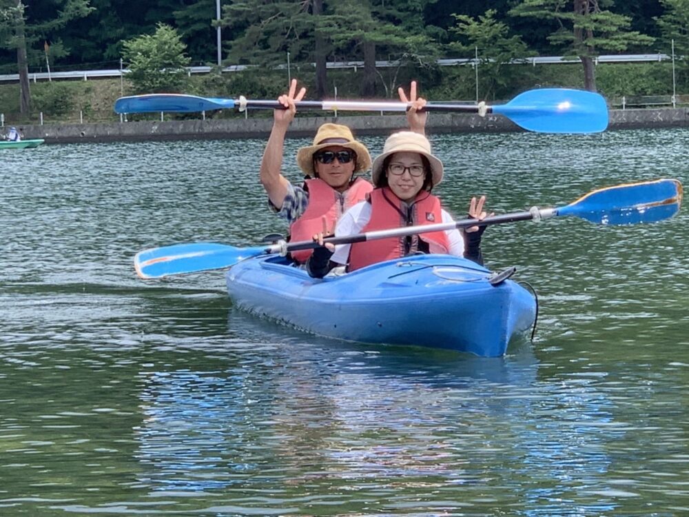 木崎湖で2人乗りカヤックをお楽しみいただきました！