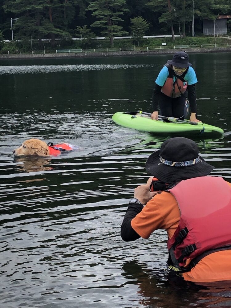 木崎湖でわんちゃんとサップ&木崎湖ではじめてのサップをお楽しみいただきました！