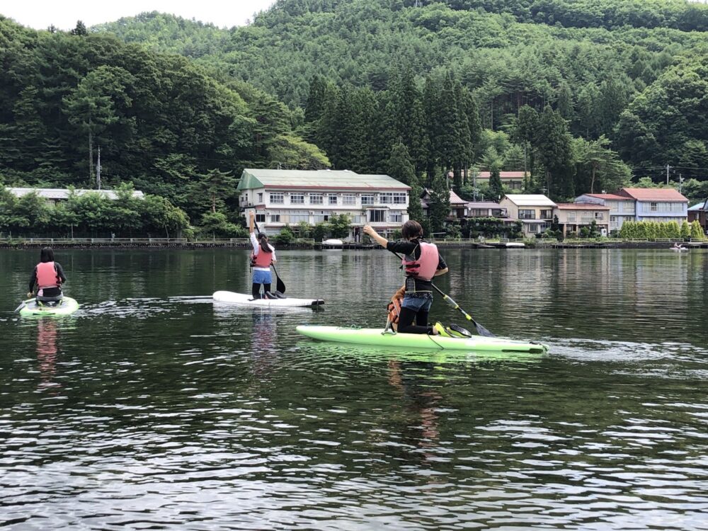 木崎湖でわんちゃんとサップ&木崎湖ではじめてのサップをお楽しみいただきました！