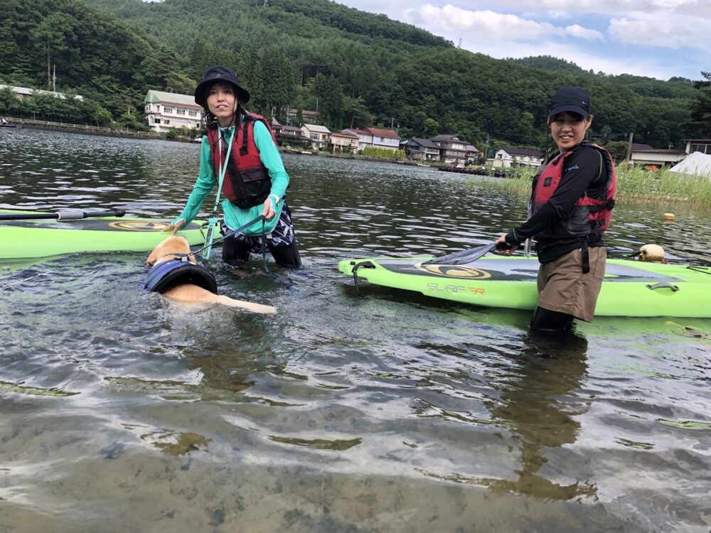 木崎湖のSUPサップを愛犬とお楽しみいただきました！