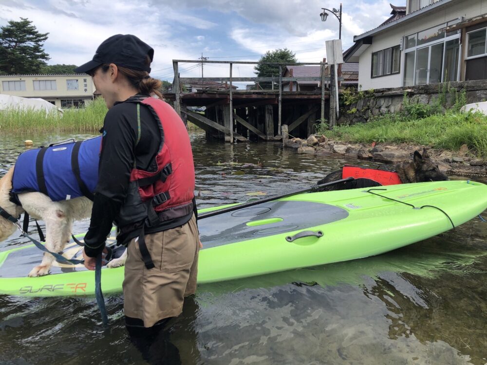 木崎湖のSUPサップを愛犬とお楽しみいただきました！