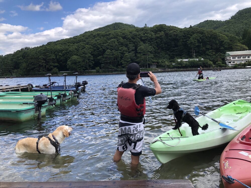 本日も木崎湖の愛犬と楽しむプラン(￼￼サップ・カヤック)をご利用いただきました！