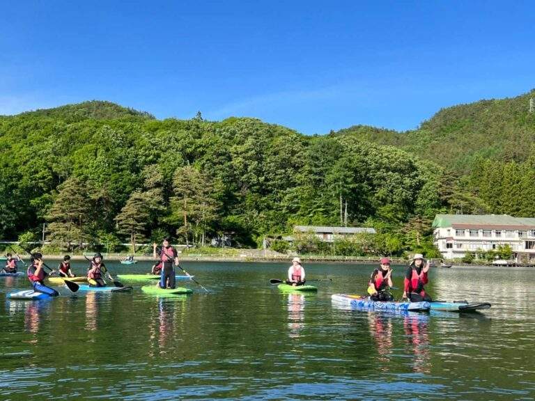 長野県白馬でのレンタルSUP サップ なら初心者歓迎の木崎湖モダンボート　愛犬と楽しむプラン